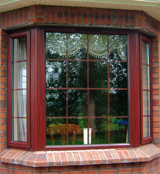 Mahogany W44 Bay Window with Neo Georgian